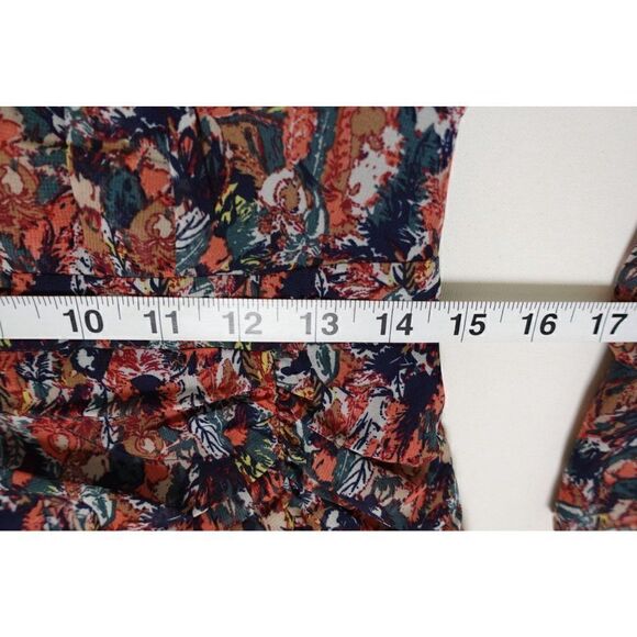 Aqua Luxe Puff-Sleeve Feather Print Dress - Picture 10 of 10